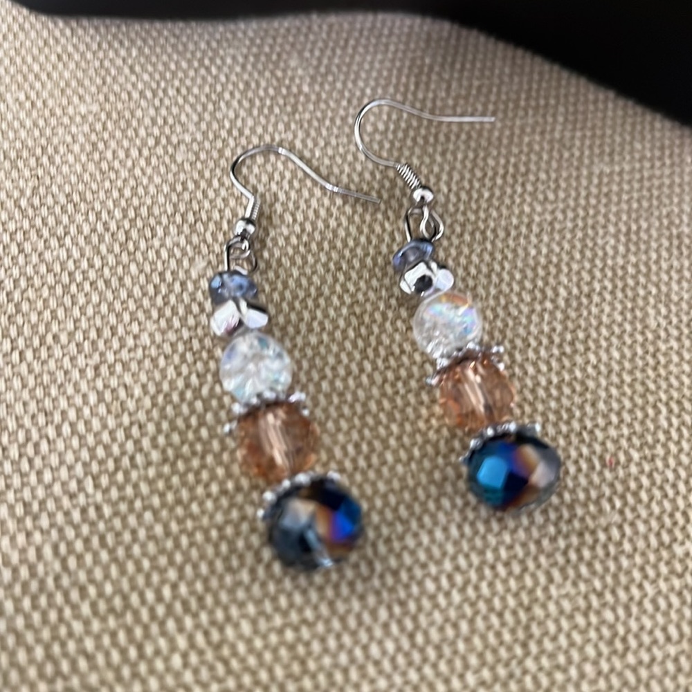 Handcrafted Multi Color Dangle Earrings - Picture 5 of 6